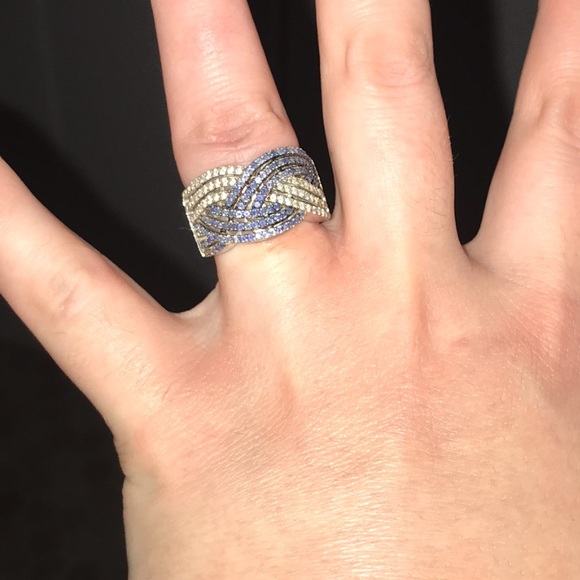 Levian blue and white sapphire ring - Picture 5 of 5